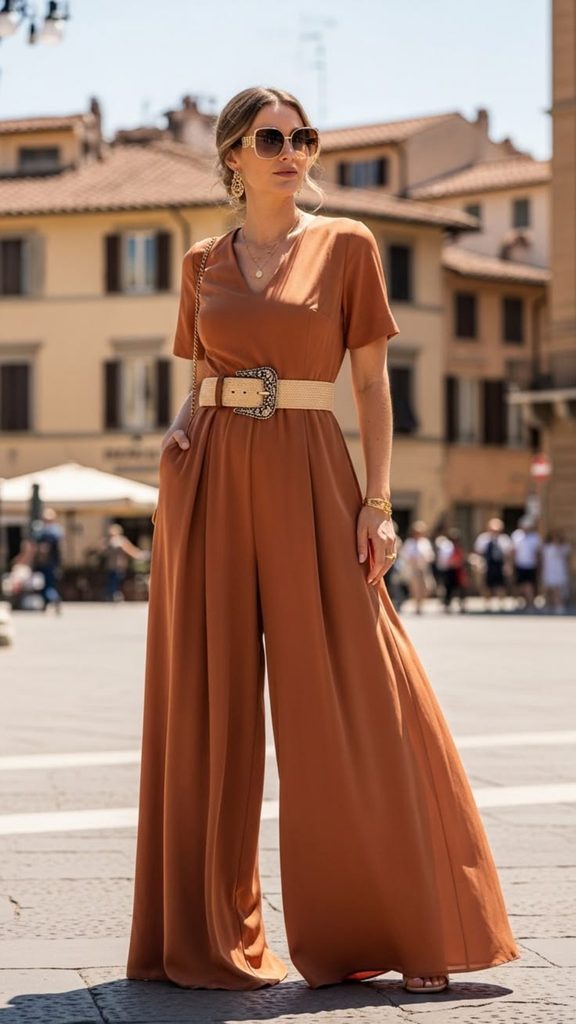 Structured Jumpsuit With a Waist Belt