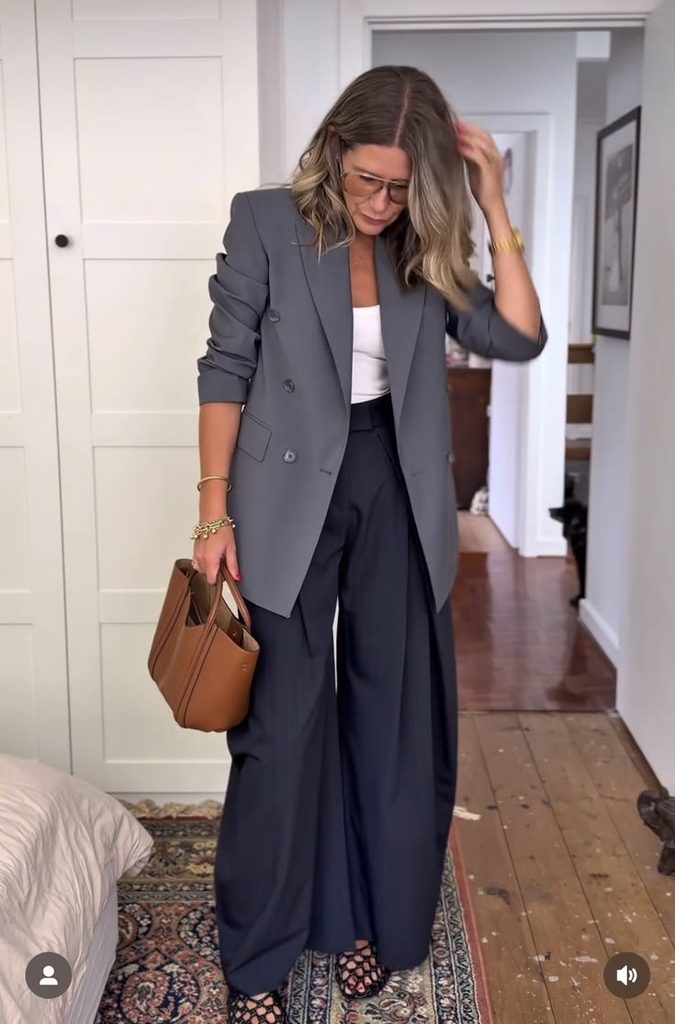 Tailored Blazer With Wide-Leg Trousers
