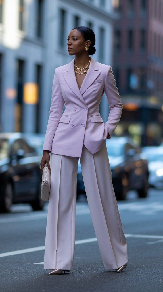 Tailored Blazer With Wide-Leg Trousers