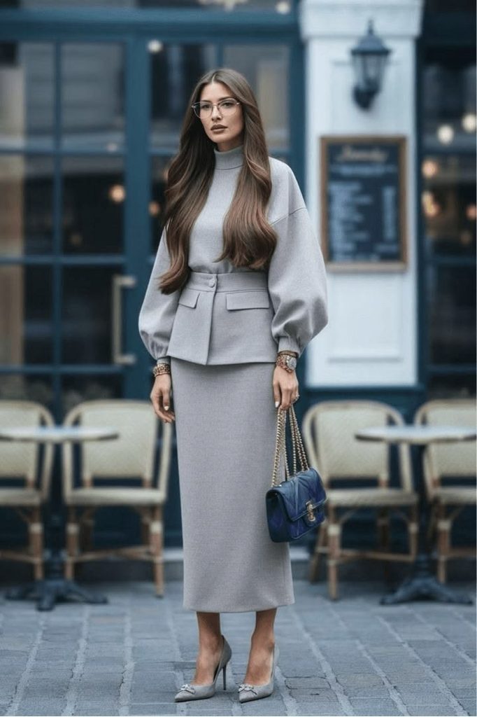 Tailored Midi Skirt Suit