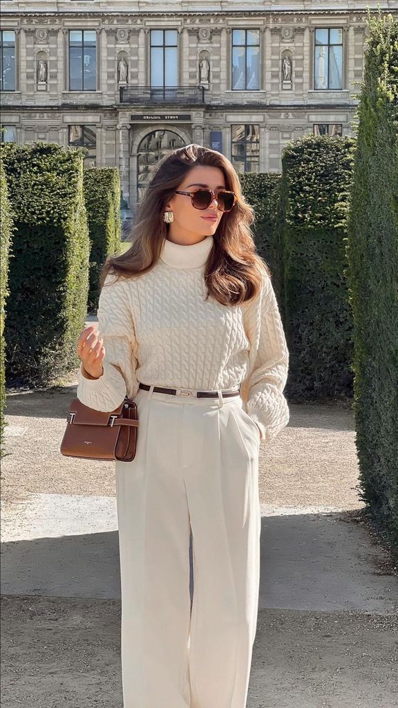 Tailored Trousers With a Fitted Turtleneck